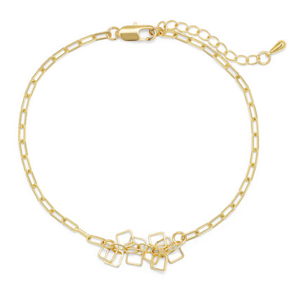 gold paper clip chain ankle bracelet