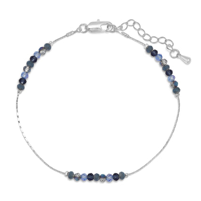 classic blue & silver chain ankle bracelet