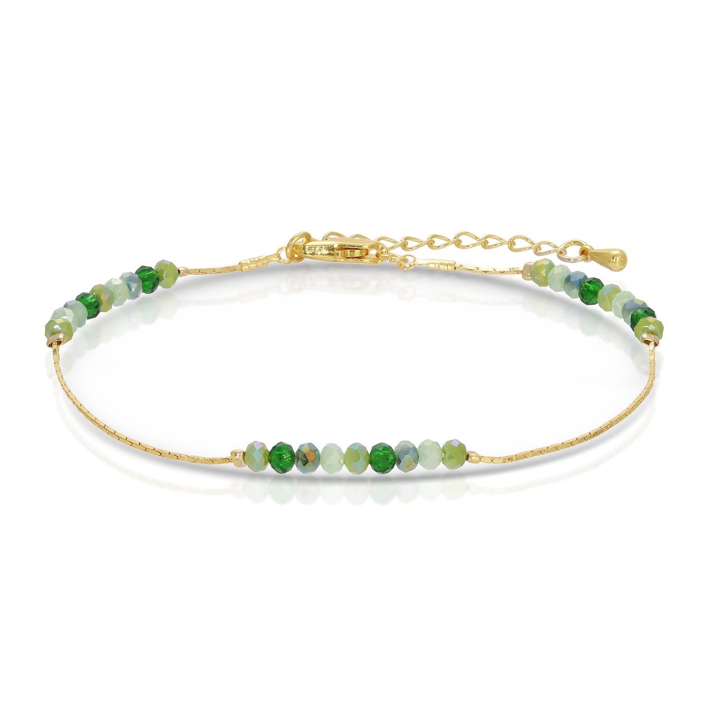 classic green & gold chain ankle bracelet