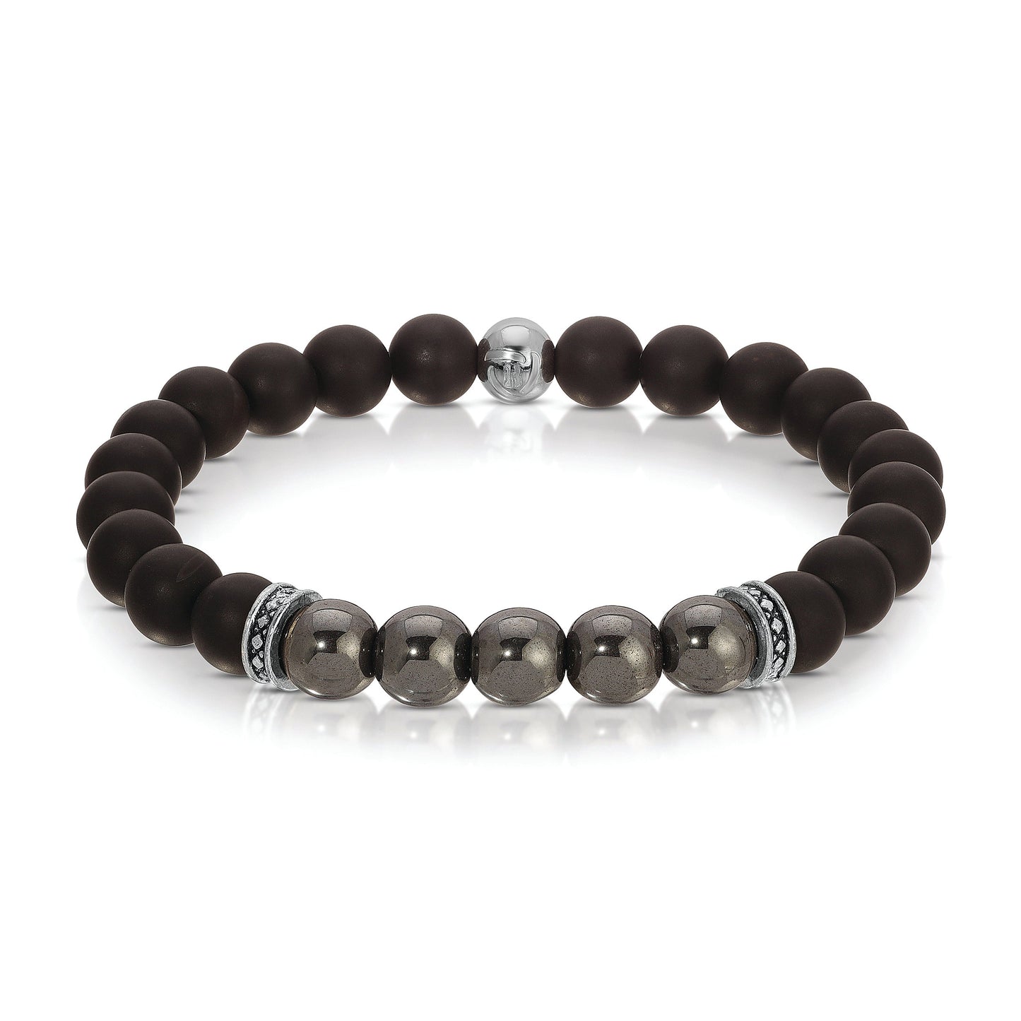 bracelet with dark and silver beads