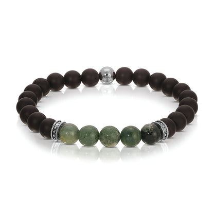 Black Onyx w/Moss Agate