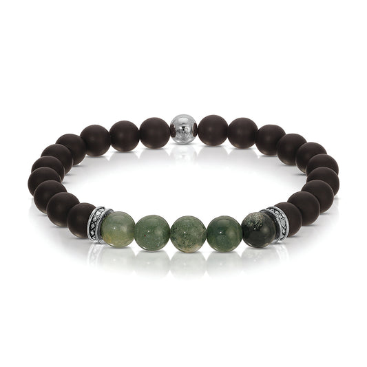 Black Onyx w/Moss Agate
