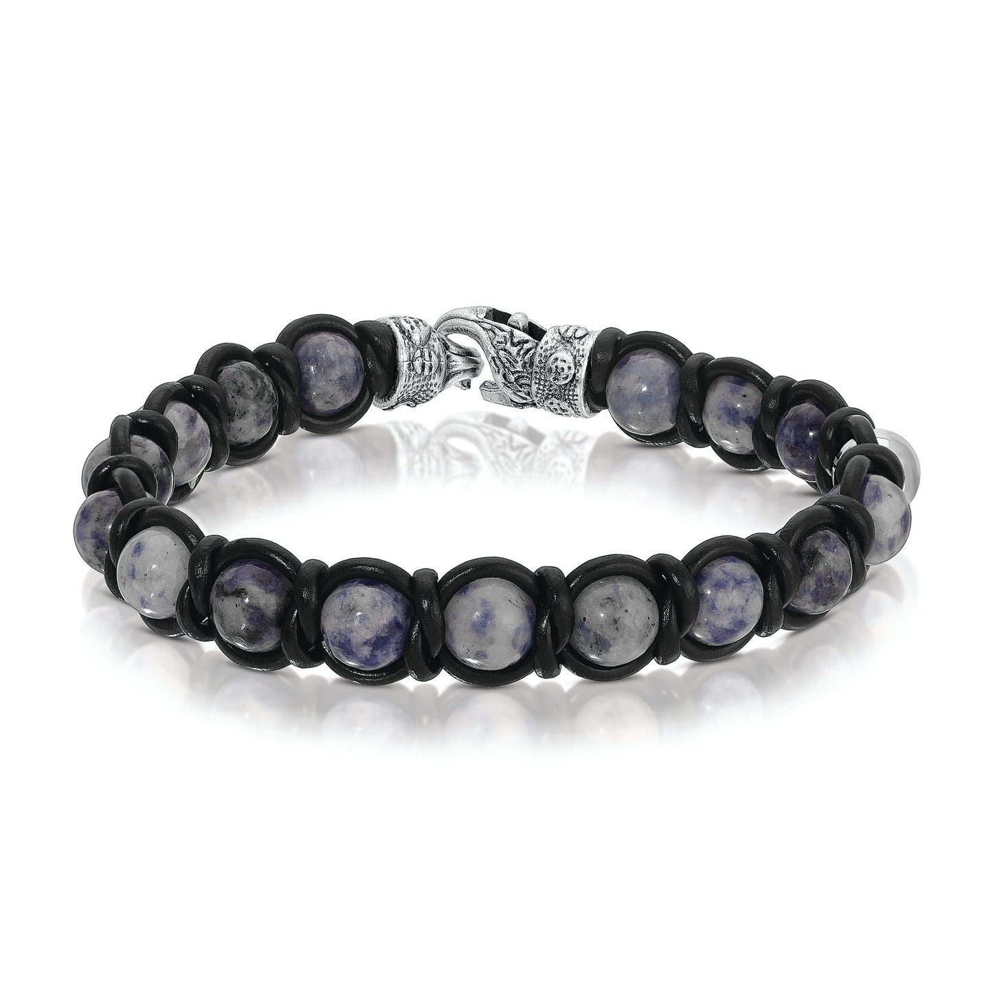 bracelet with sodalite and black beads