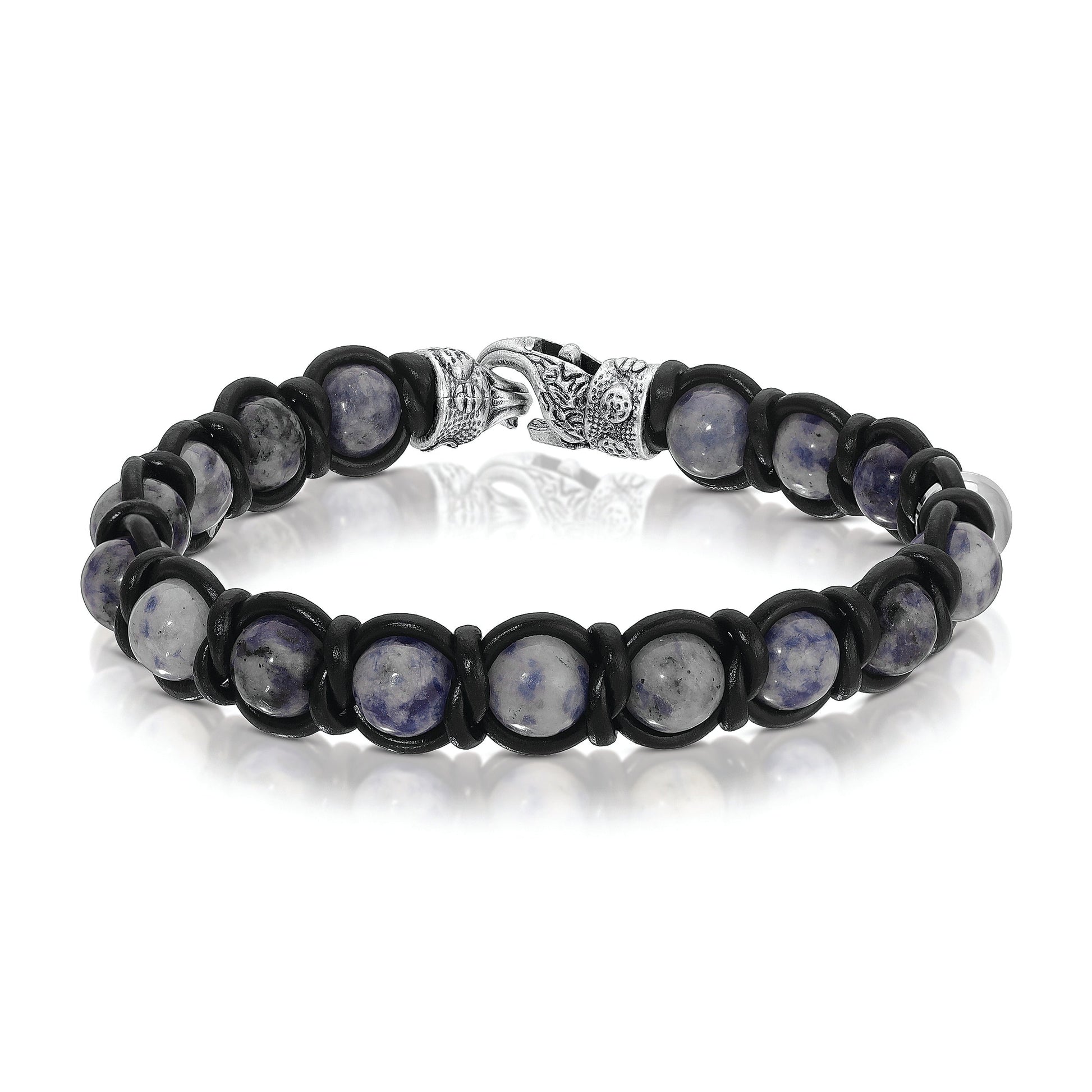 bracelet with sodalite and black beads