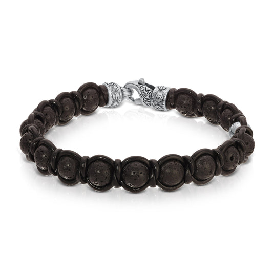 Lava Stone W/Black Leather