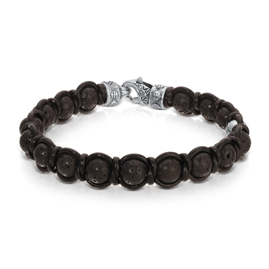 Lava Stone w/Black Leather