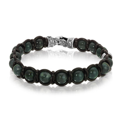 Moss Agate w/Black Leather