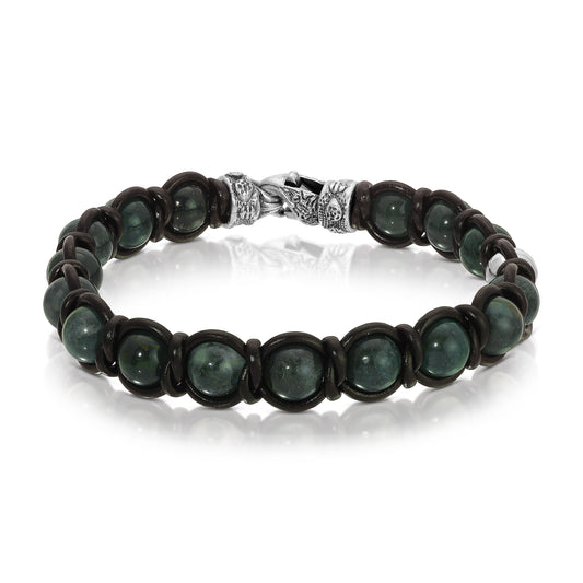 Moss Agate w/Black Leather
