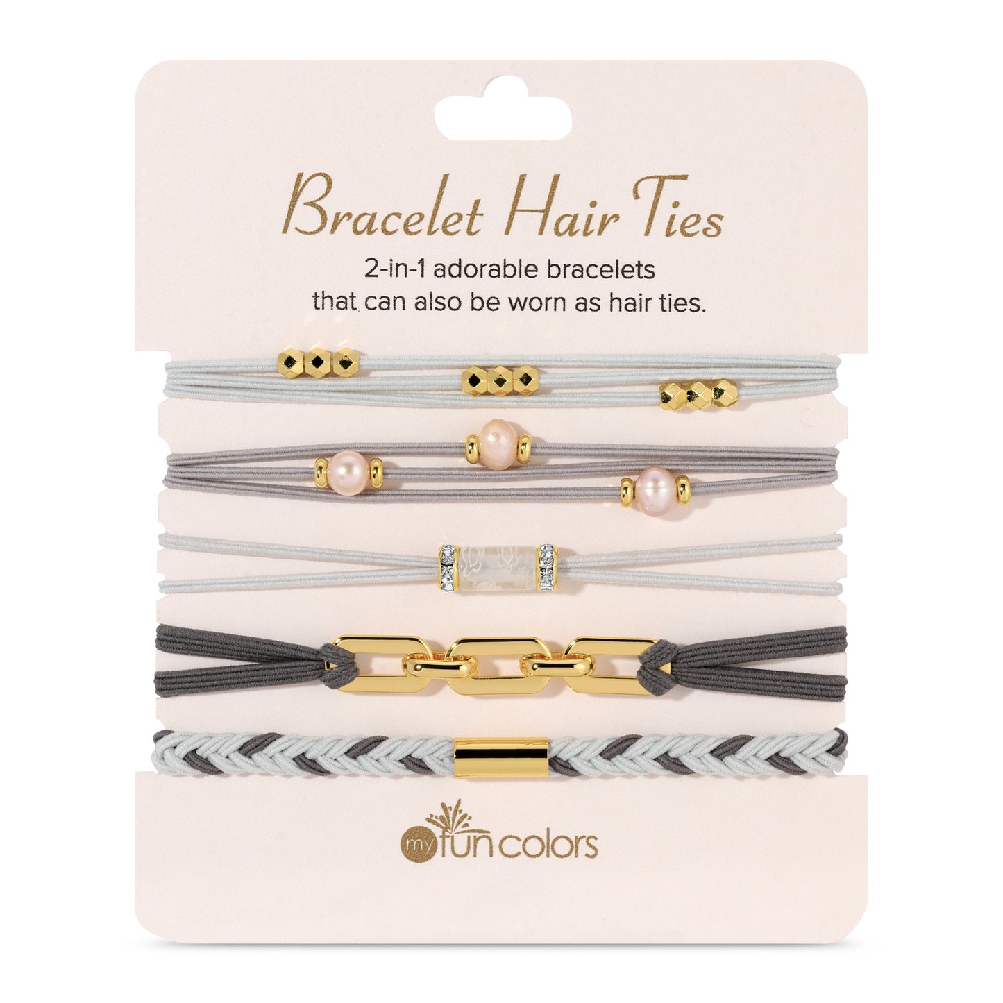 Gray & Light Mint Bracelet Hair Ties
