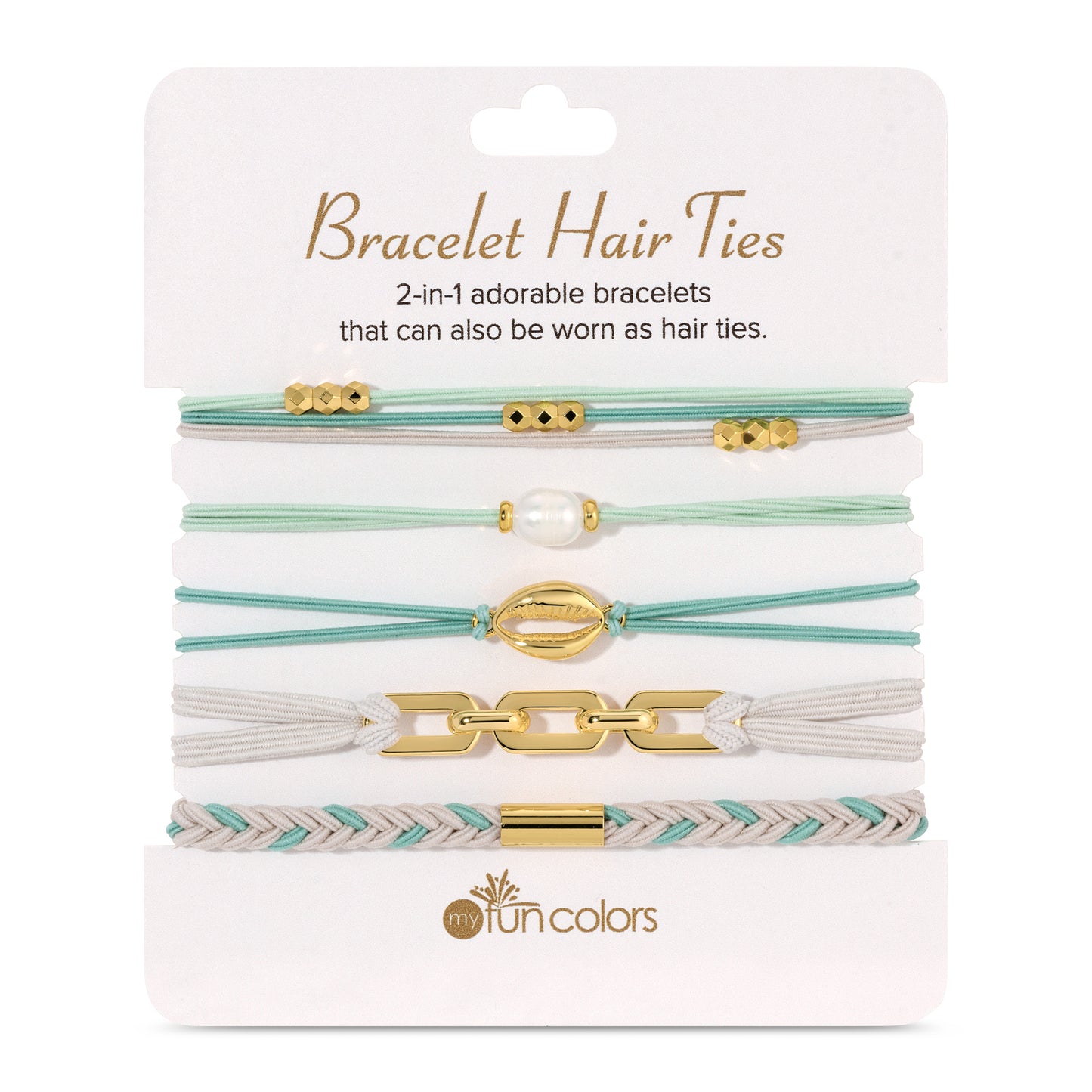 Seafoam and Turquoise Bracelet Hair Ties