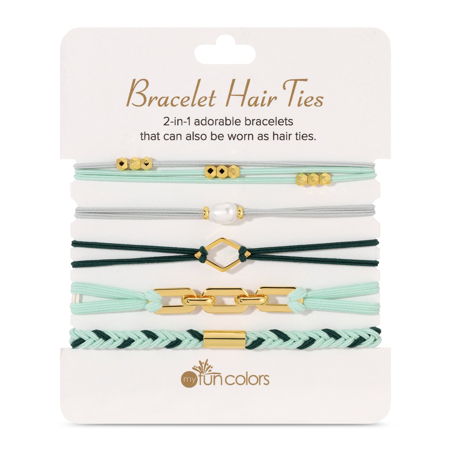 Dark Teal & Turquoise Bracelet Hair Ties