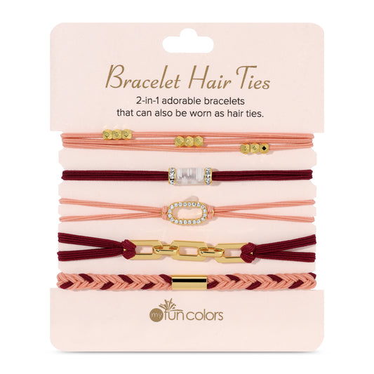 Peach & Rust Bracelet Hair Ties