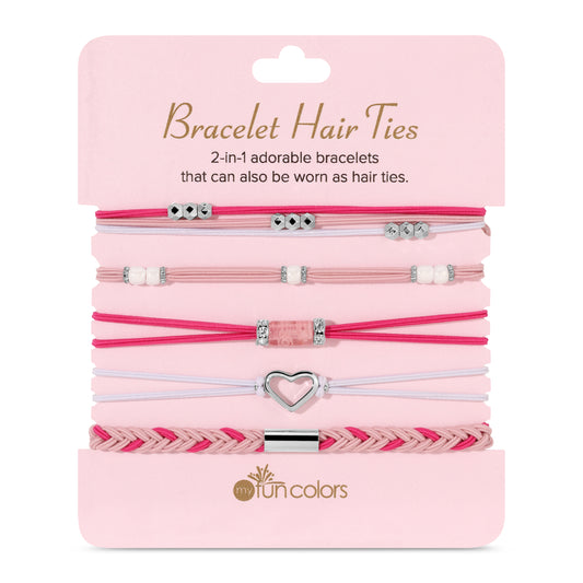 Hot Pink & Light Pink Bracelet Hair Ties