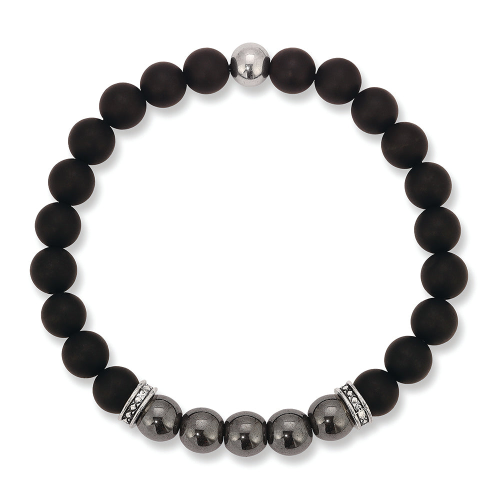 Black Onyx w/Moss Agate