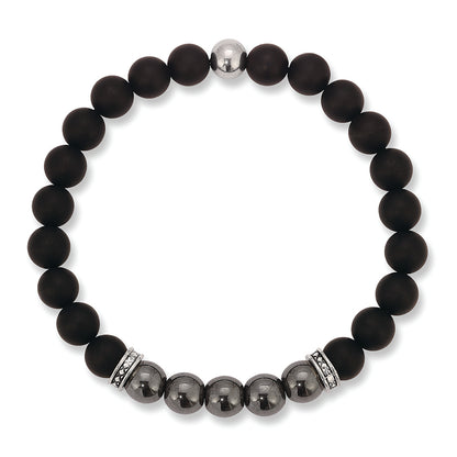 Black Onyx w/Moss Agate