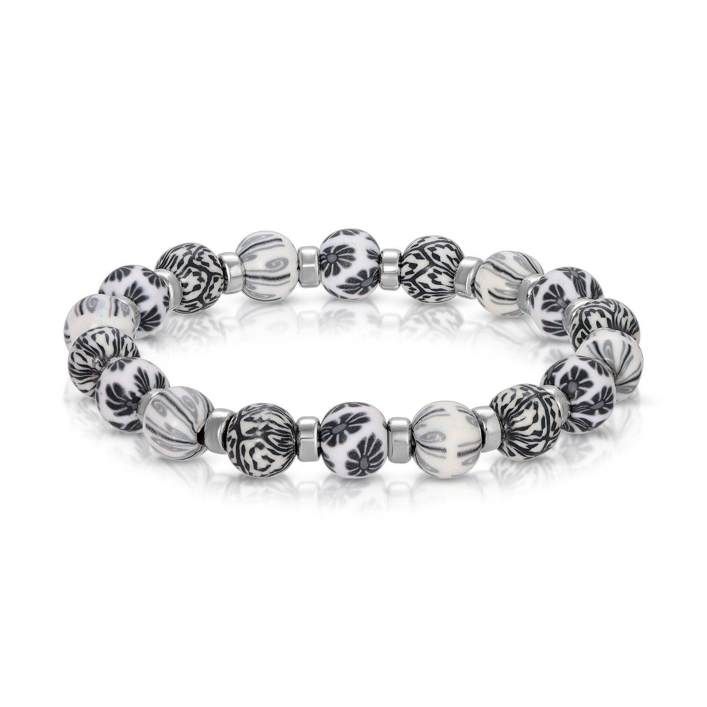 black and white beaded bracelet