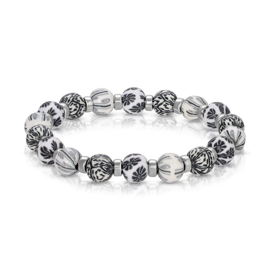 black and white beaded bracelet