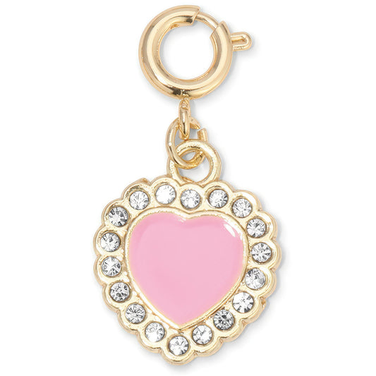 Pink and Pave Heart Charm