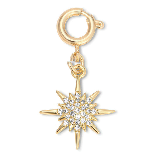 Gold and Rhinestone Starburst Charm