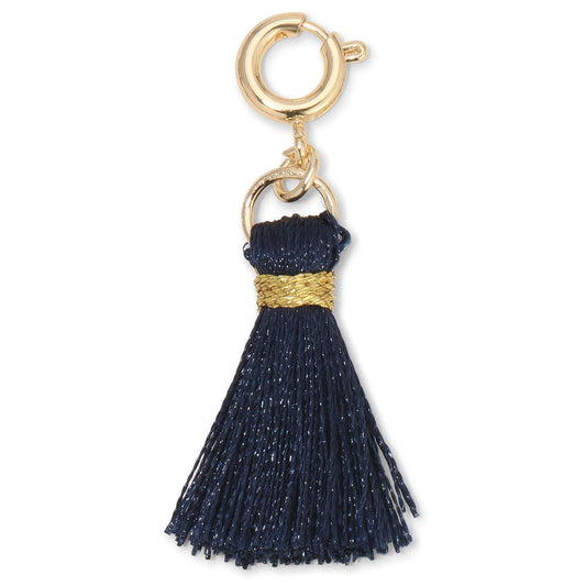 Navy Tassel and Gold Charm