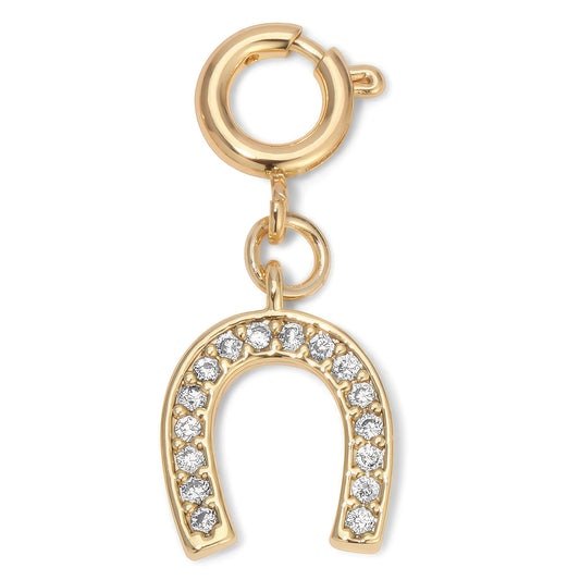 Horseshoe Pave Crystal Charm