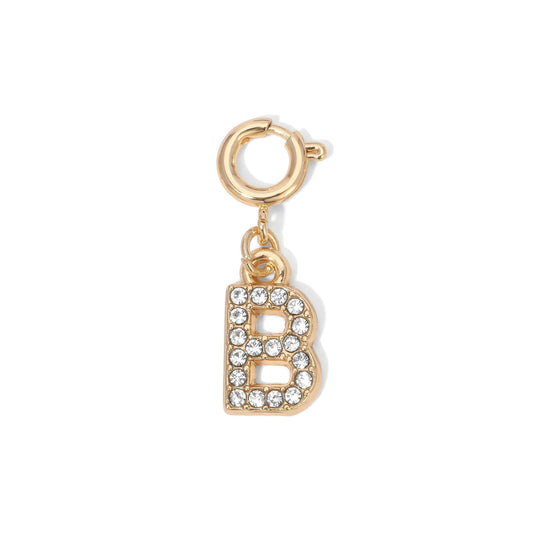 gold letter b charm with diamonds