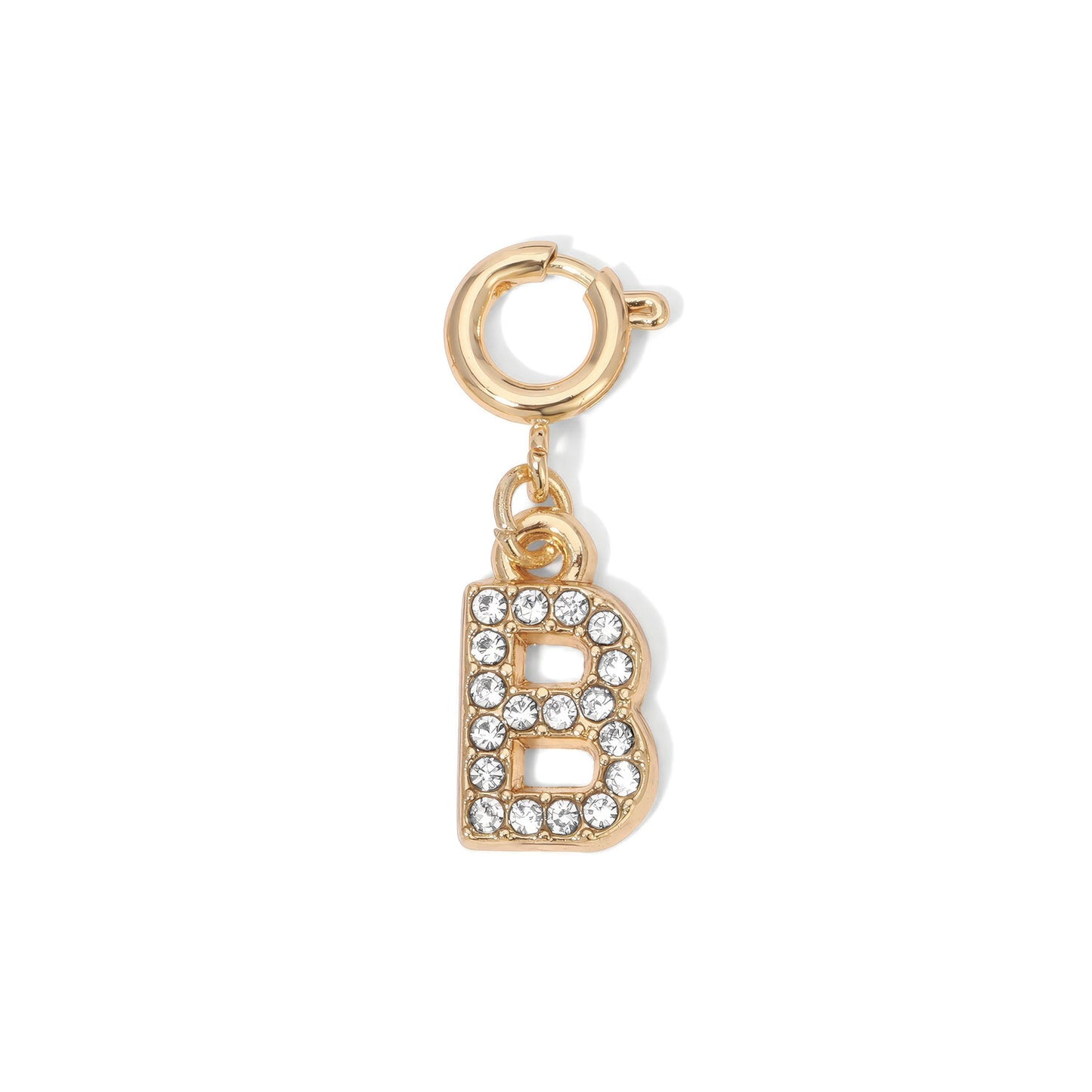 Gold Rhinestone Initial Charms A to Z