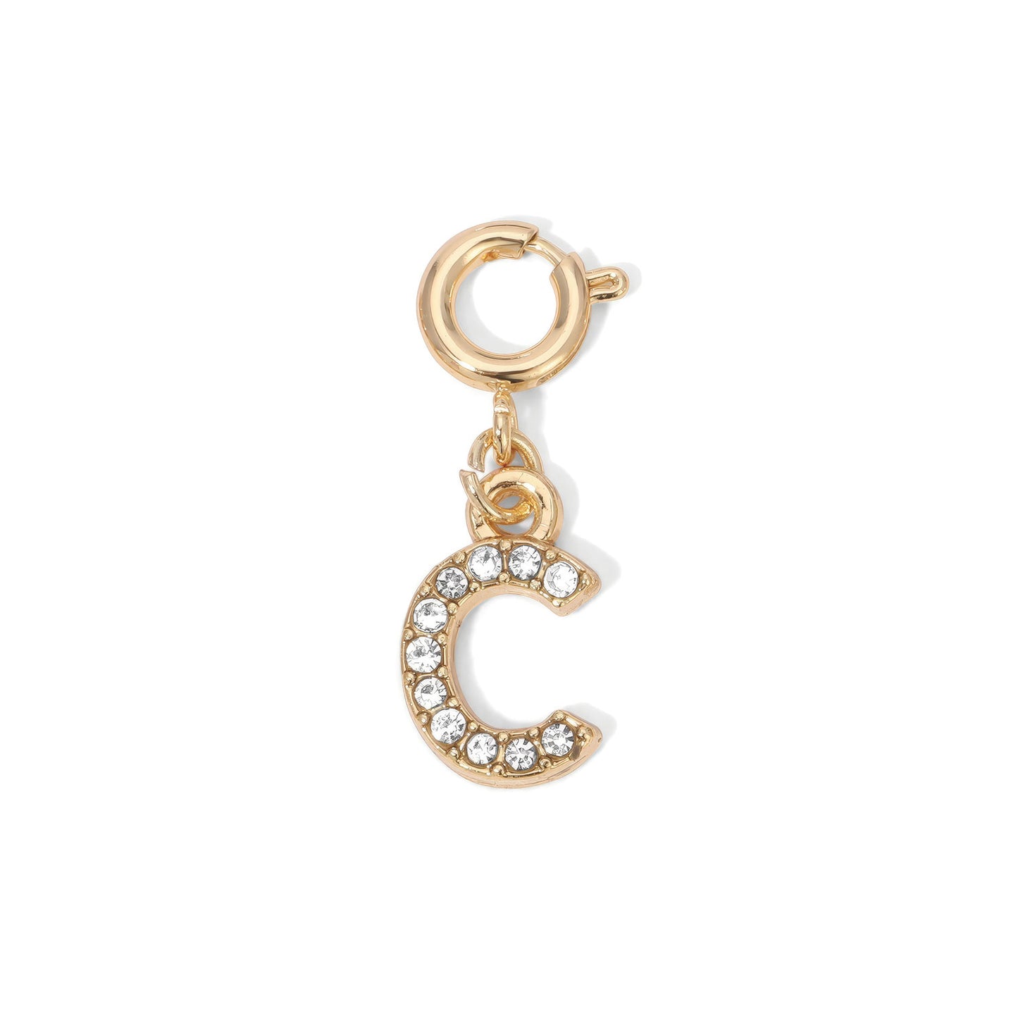 Gold Rhinestone Initial Charms A to Z