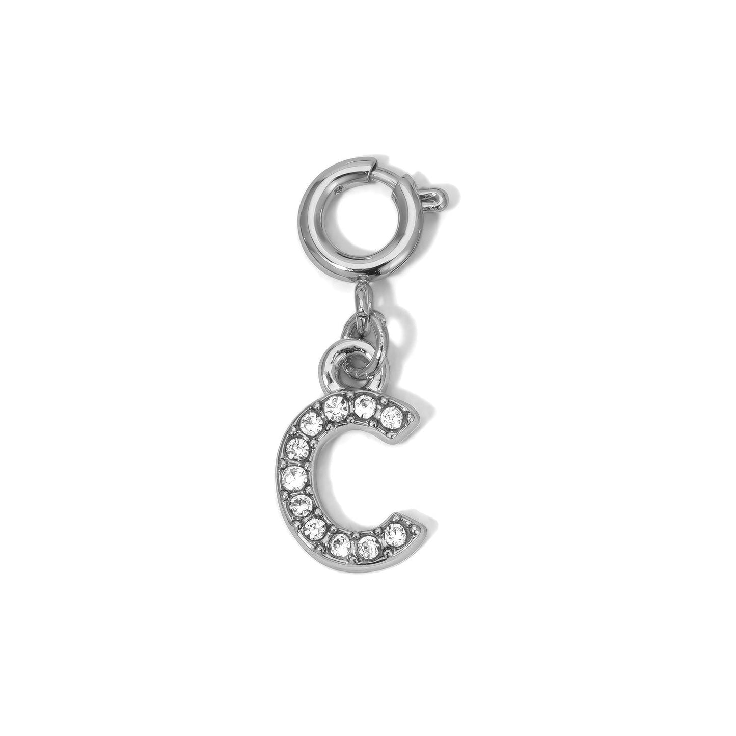 crystal studded letter c charm pendant
