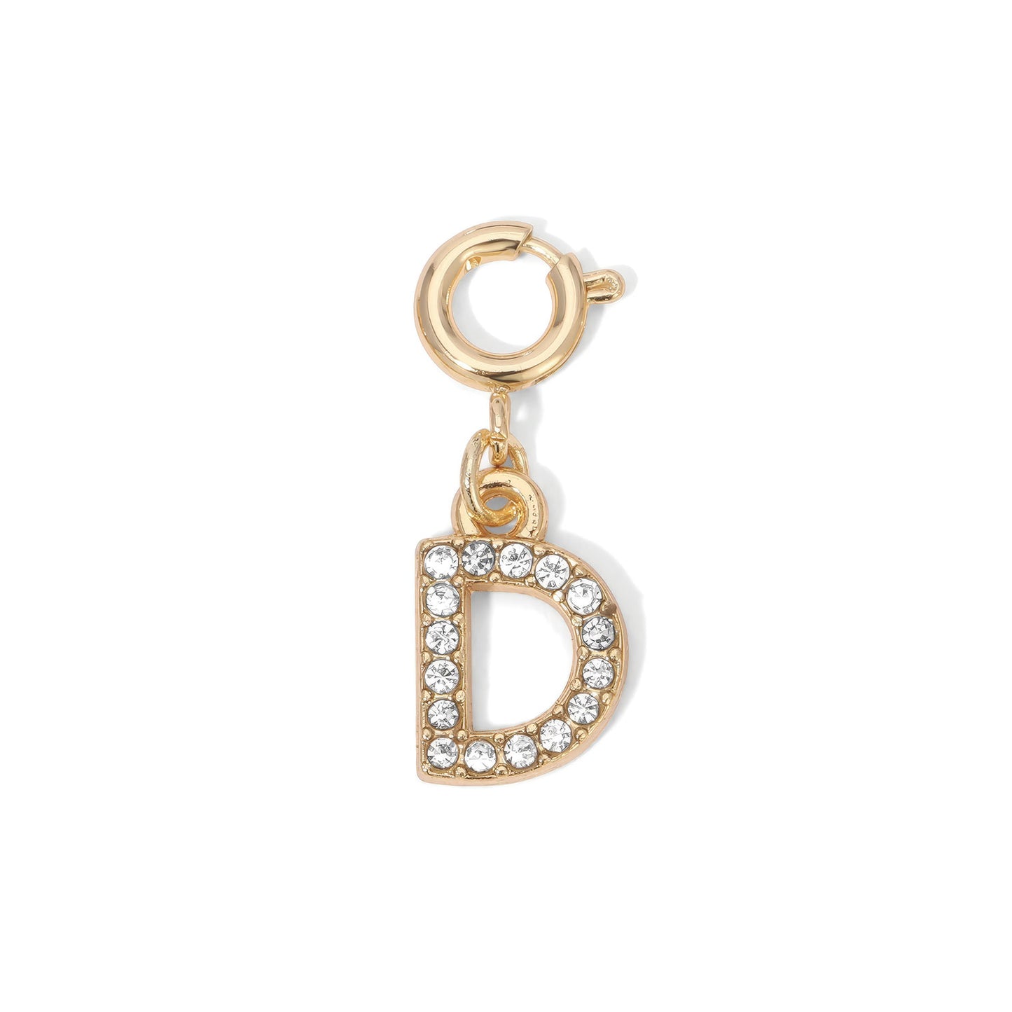 Gold Rhinestone Initial Charms A to Z
