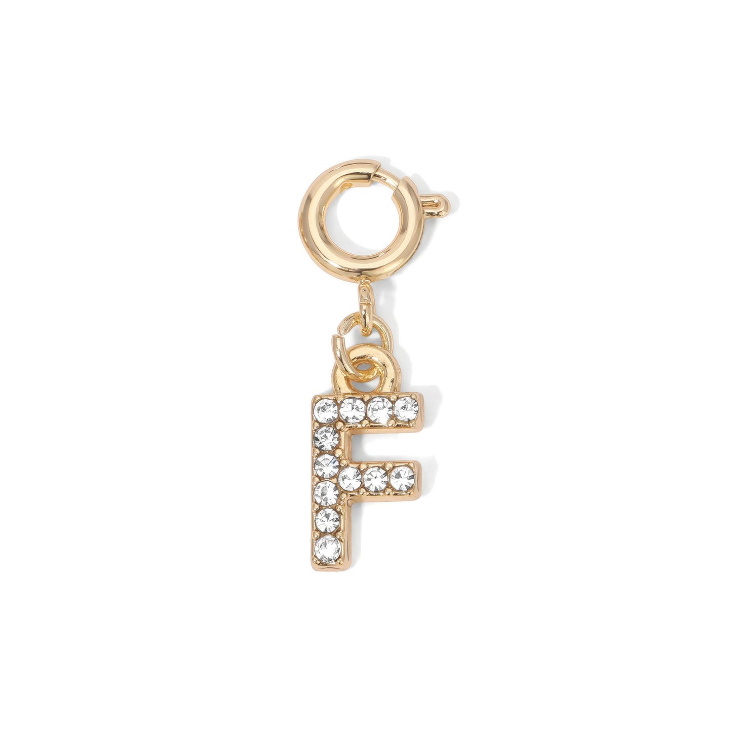 Gold Rhinestone Initial Charms A to Z