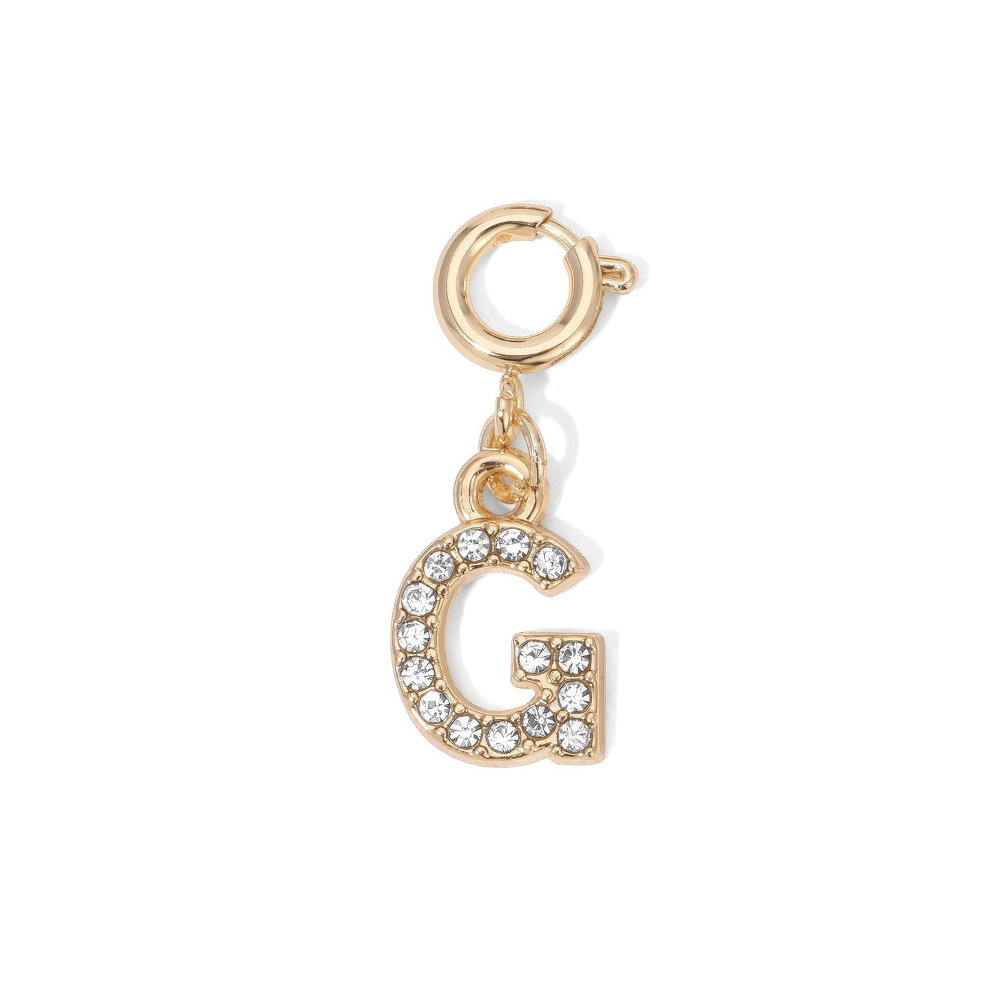 Gold Rhinestone Initial Charms A to Z