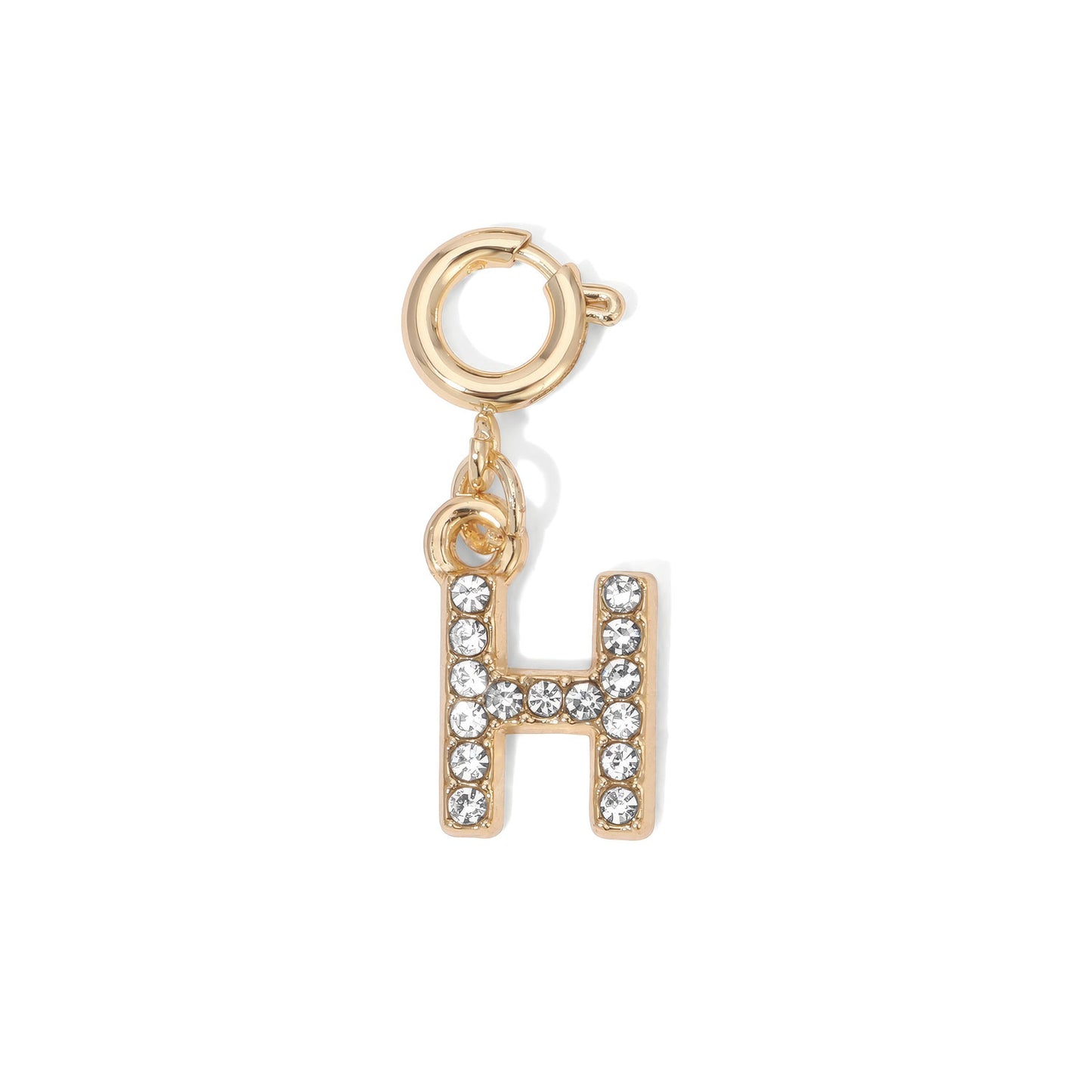 Gold Rhinestone Initial Charms A to Z