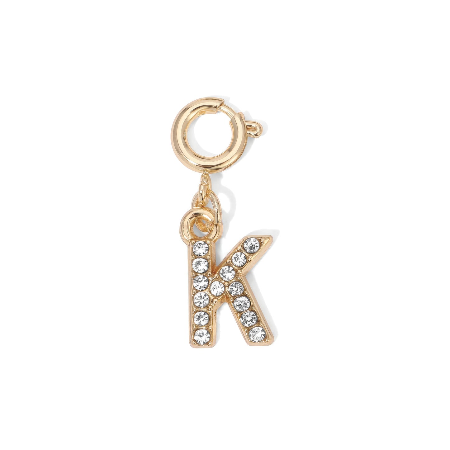 Gold Rhinestone Initial Charms A to Z