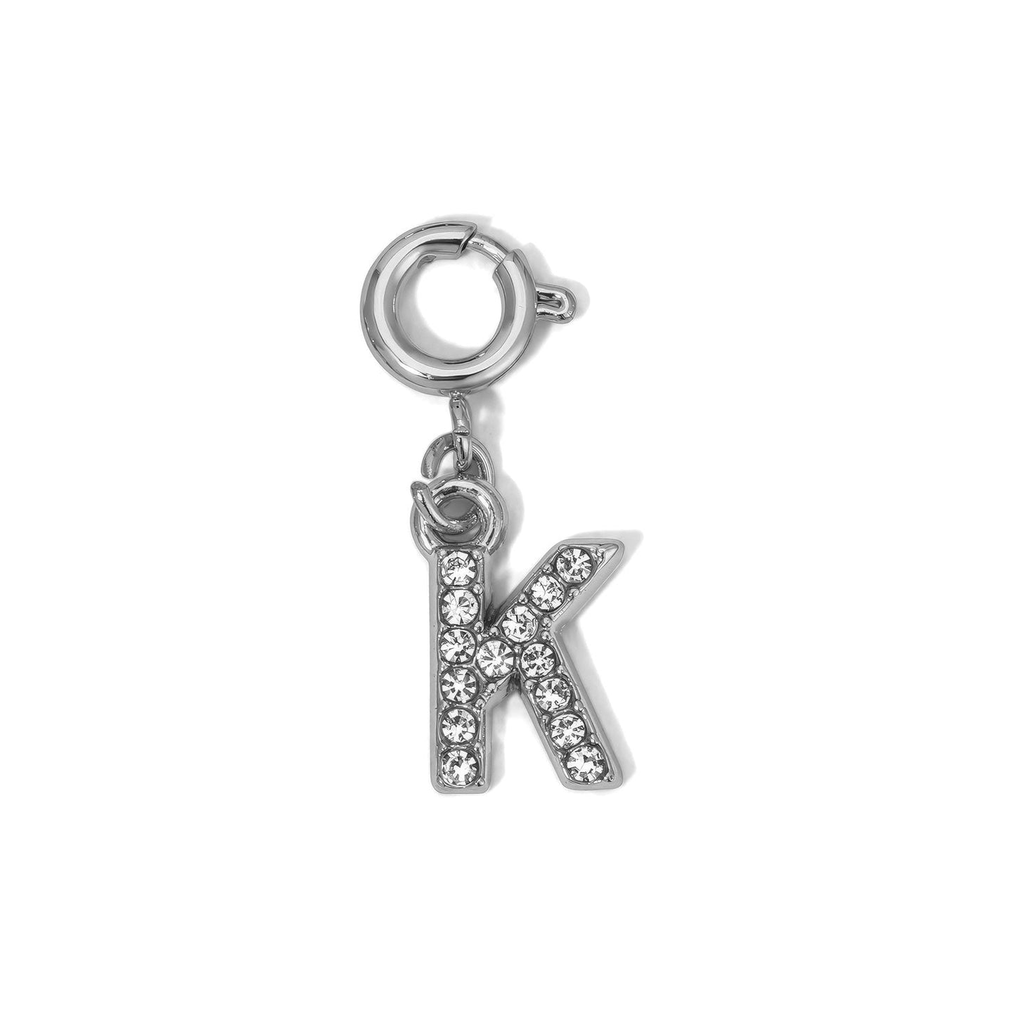 diamond crystal letter k pendant charm
