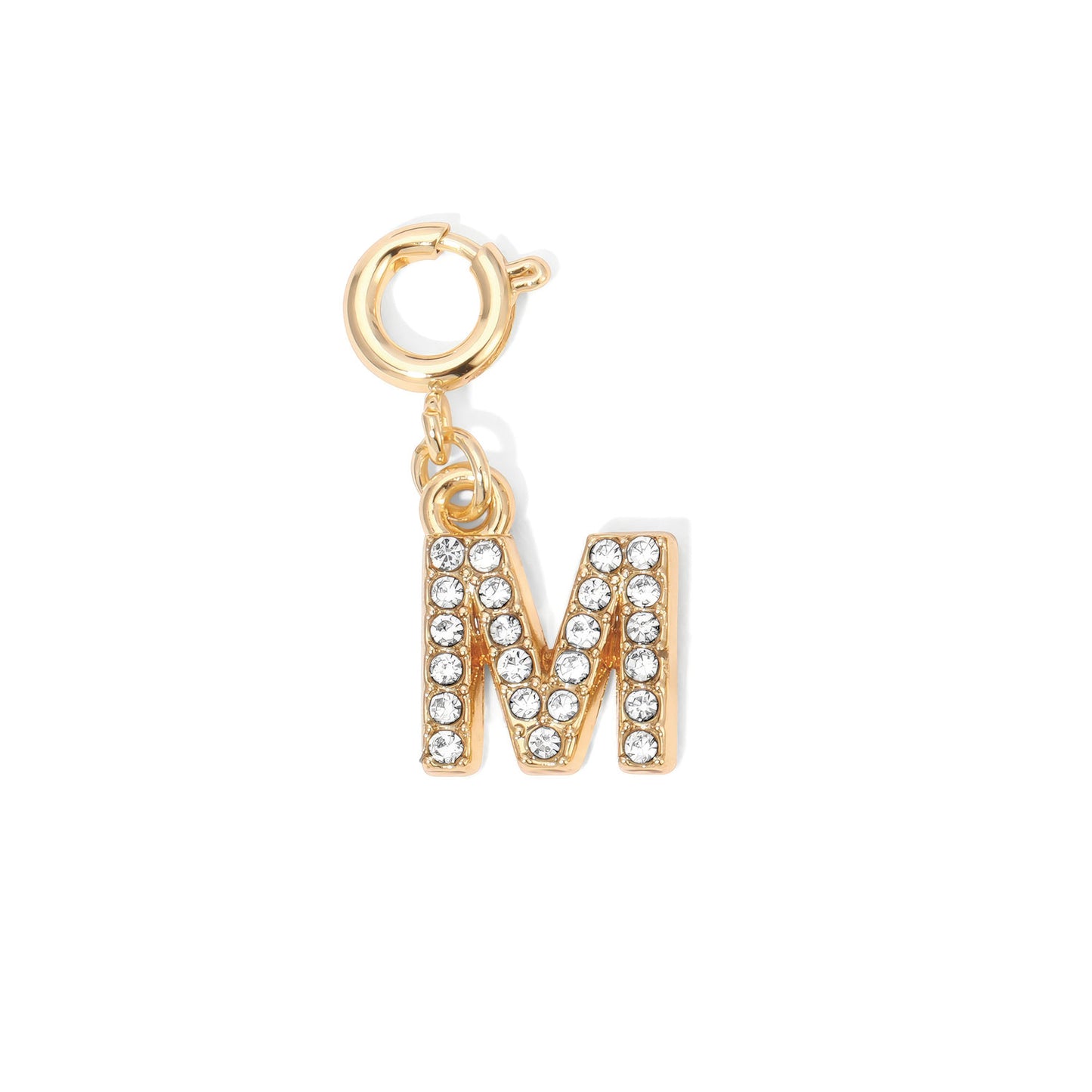 Gold Rhinestone Initial Charms A to Z