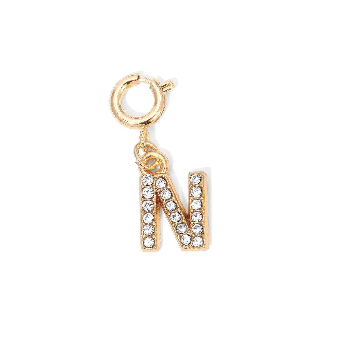 Gold Rhinestone Initial Charms A to Z
