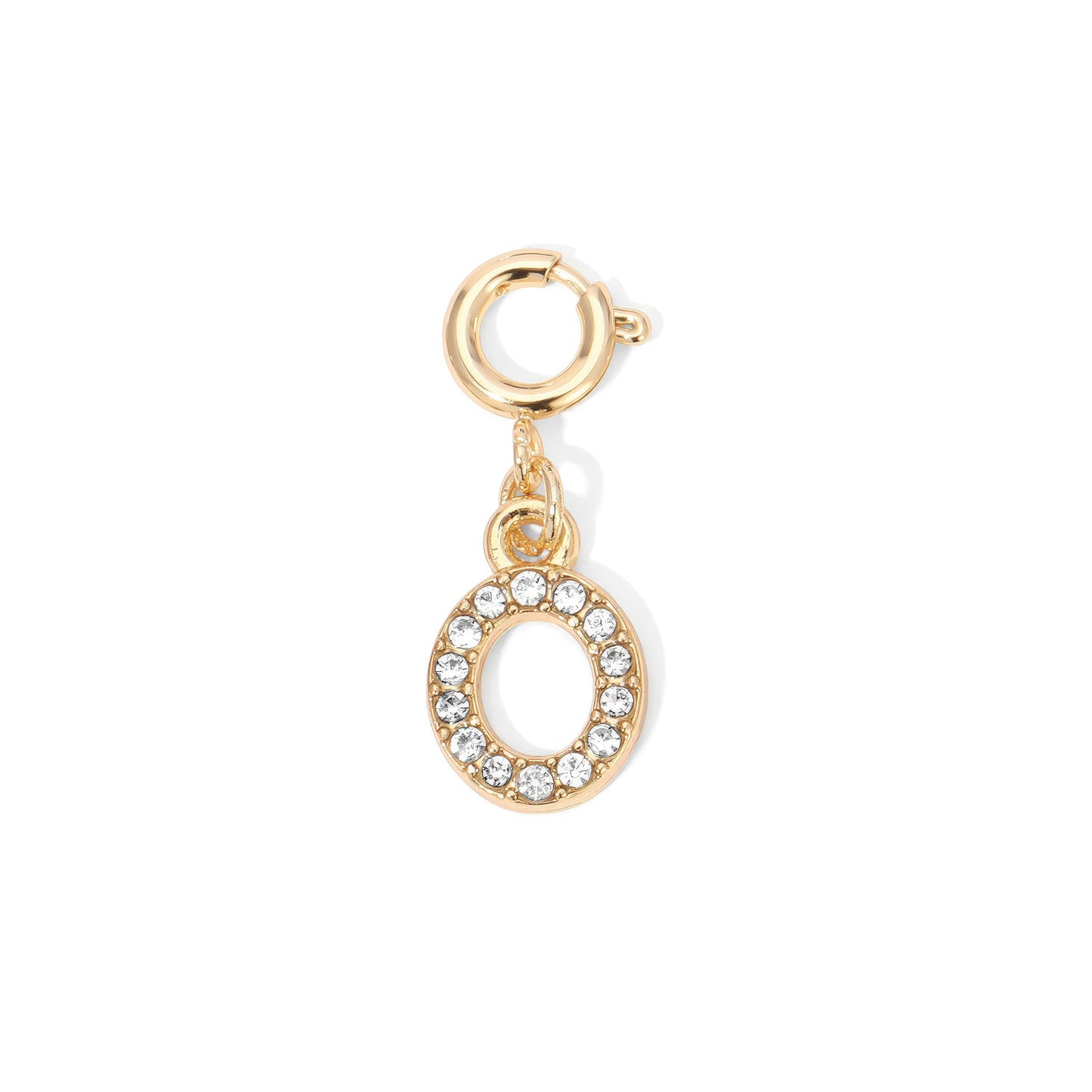 Gold Rhinestone Initial Charms A to Z