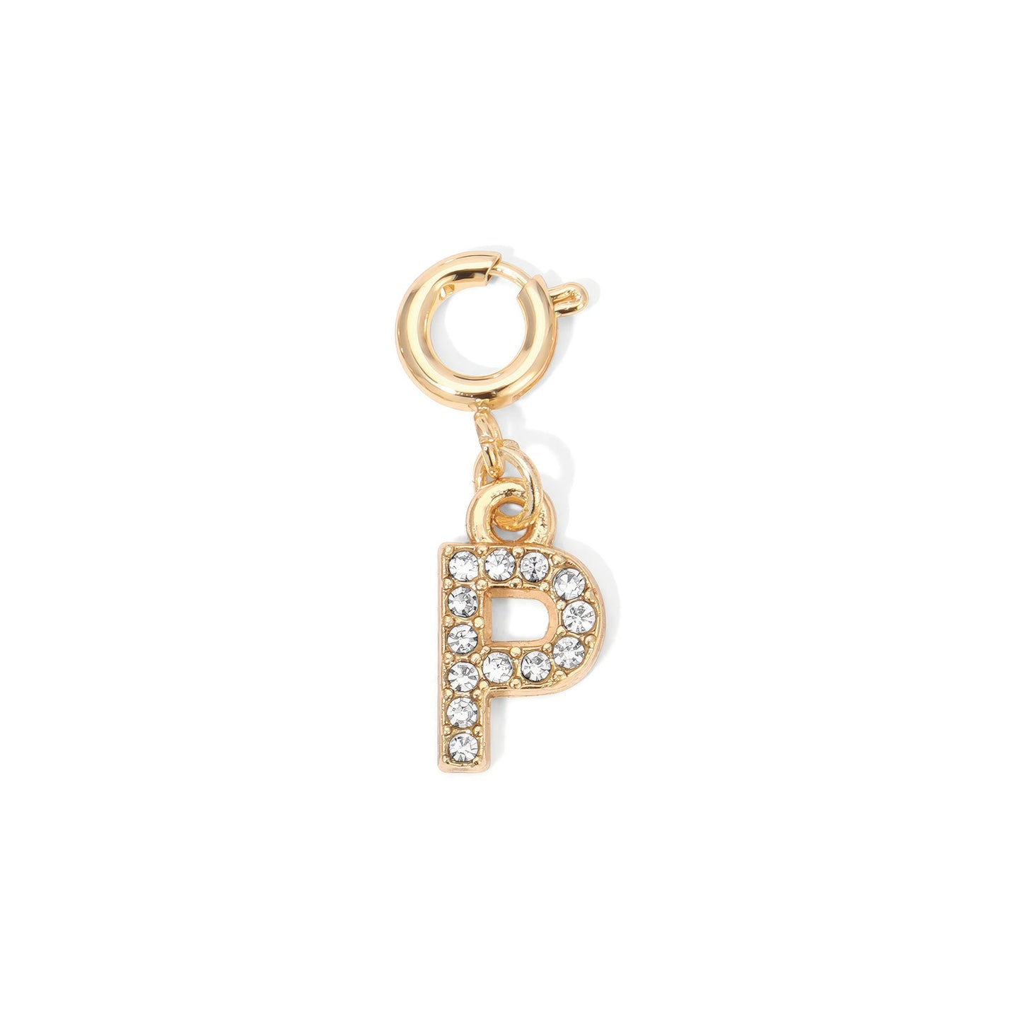 Gold Rhinestone Initial Charms A to Z