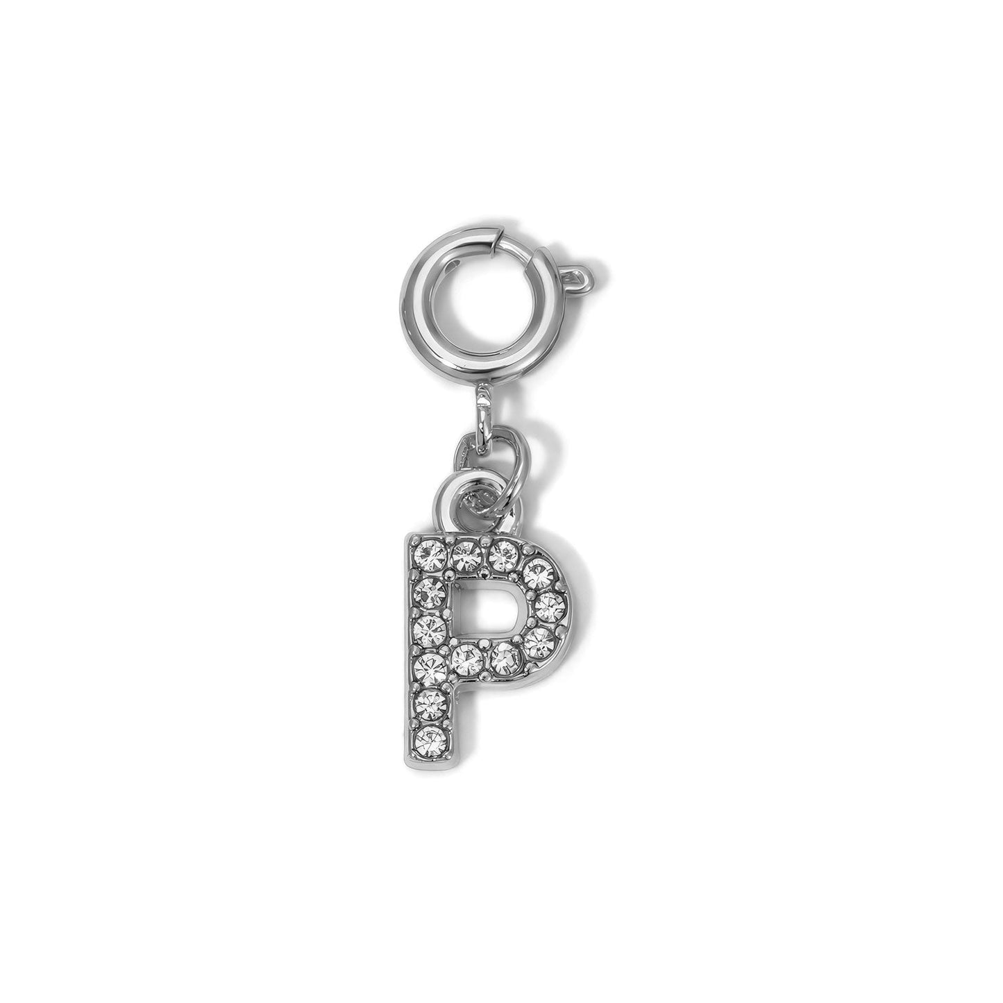 crystal studded letter p charm