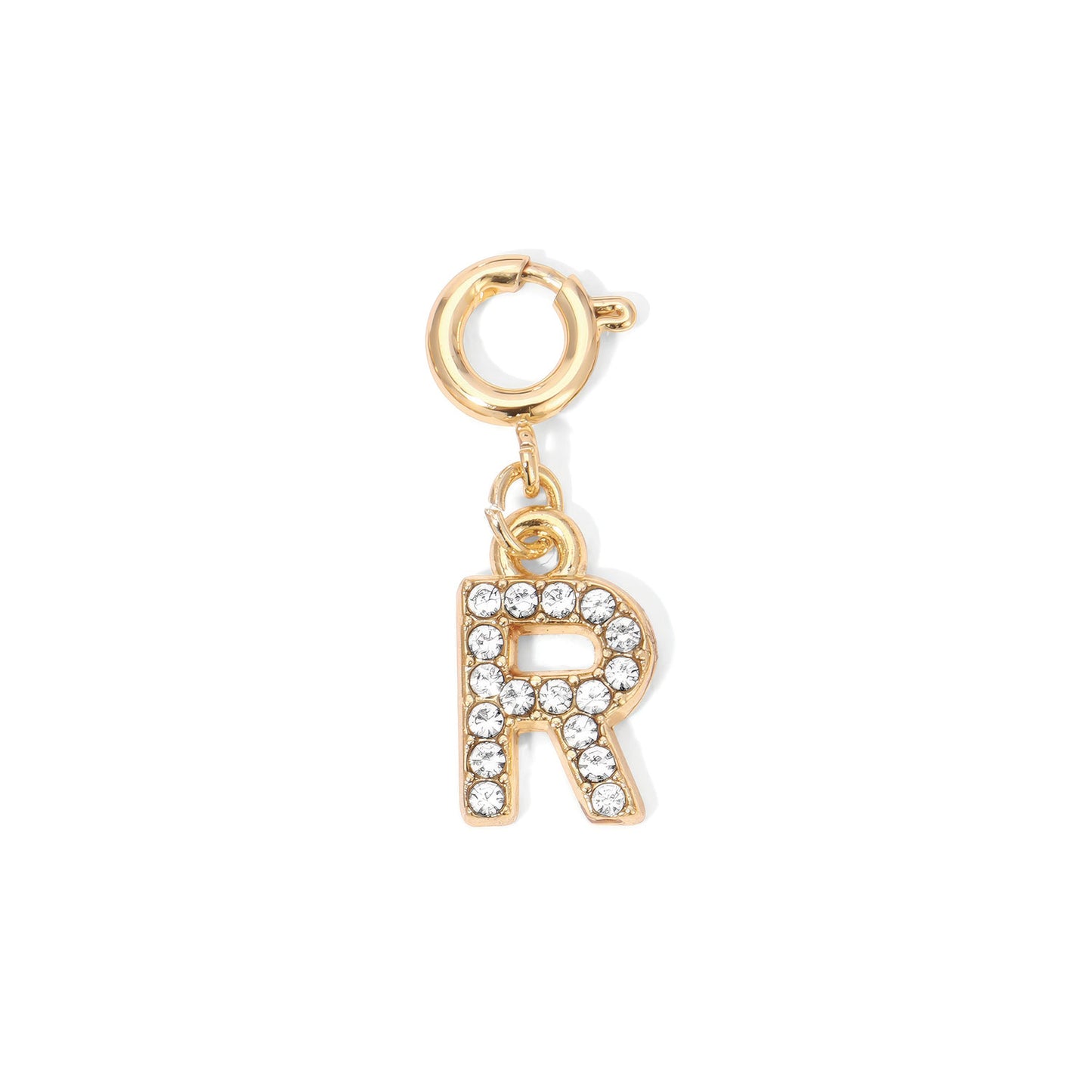 Gold Rhinestone Initial Charms A to Z