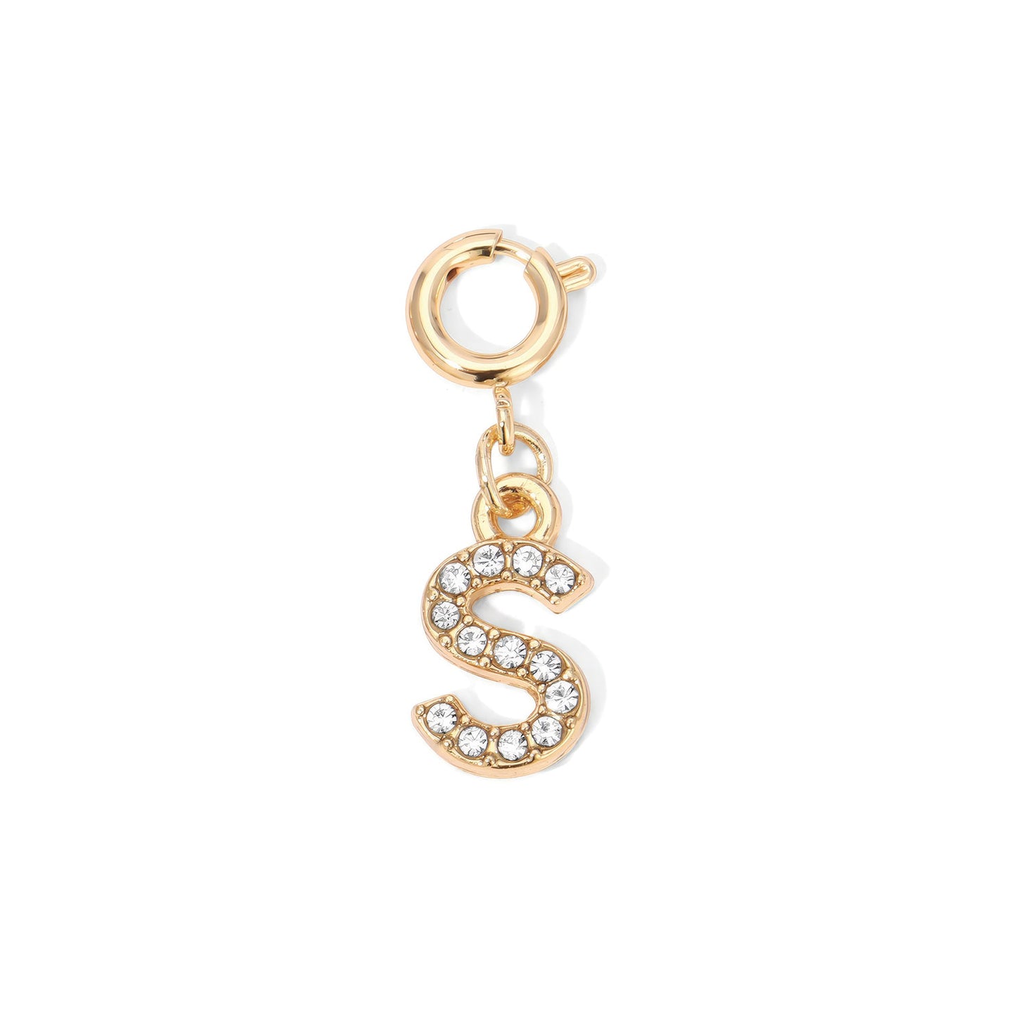 Gold Rhinestone Initial Charms A to Z
