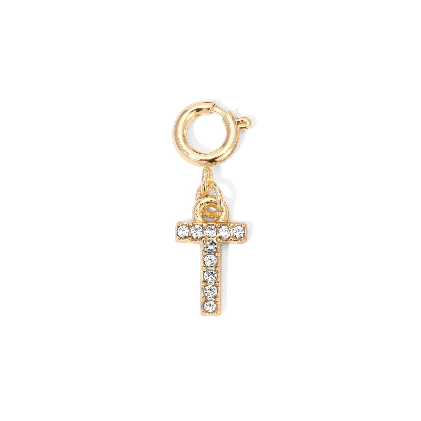 Gold Rhinestone Initial Charms A to Z