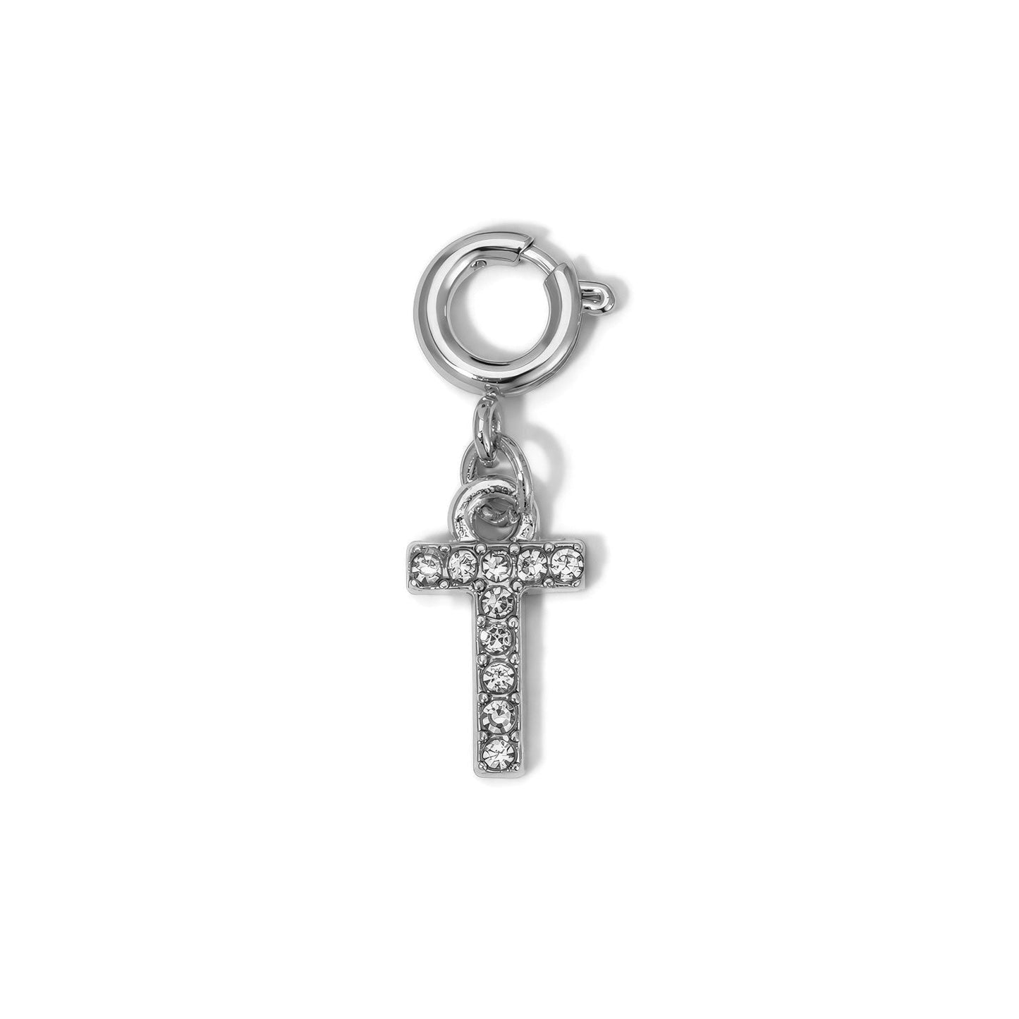 silver crystal t charms toggle clasp