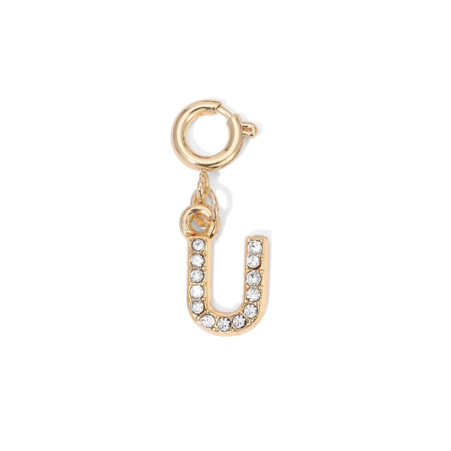 Gold Rhinestone Initial Charms A to Z