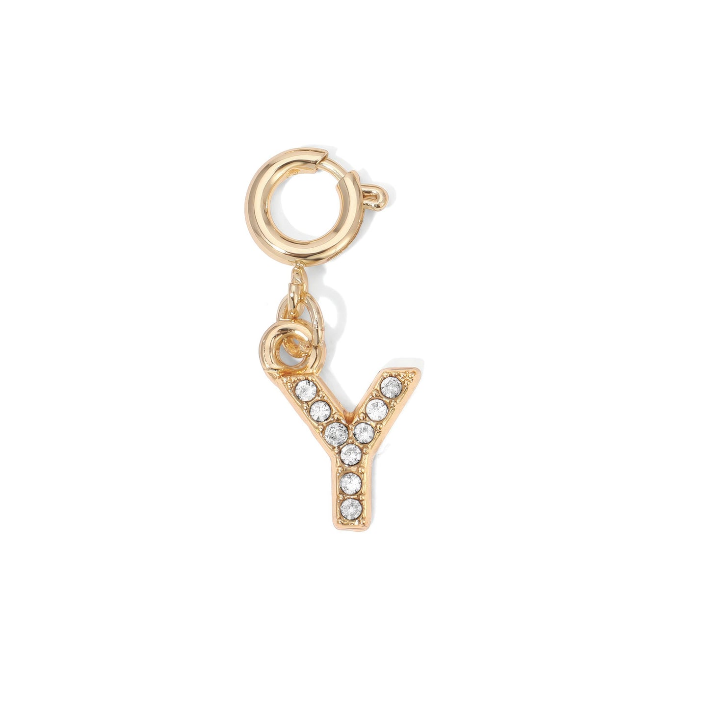 Gold Rhinestone Initial Charms A to Z