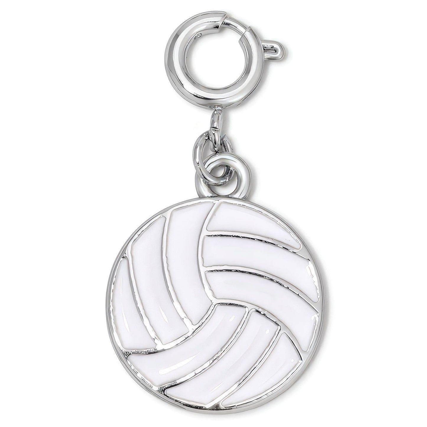 volleyball shaped silver charm pendant