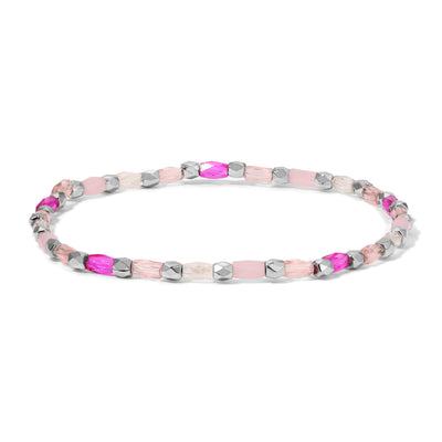 pink and silver beaded bracelet