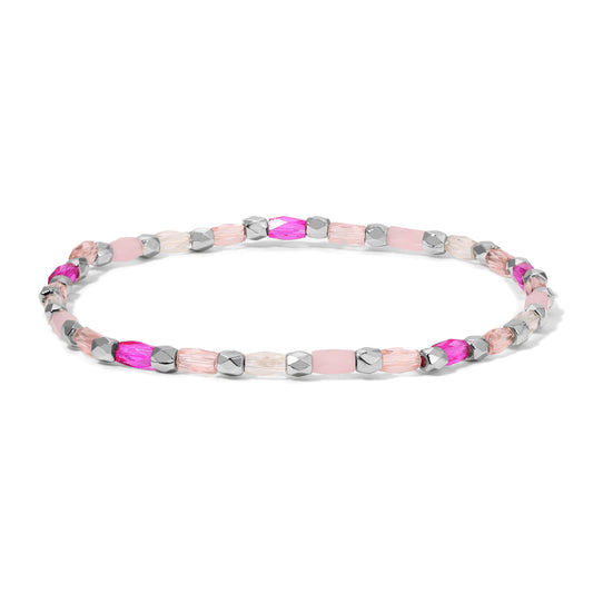 pink and silver beaded bracelet
