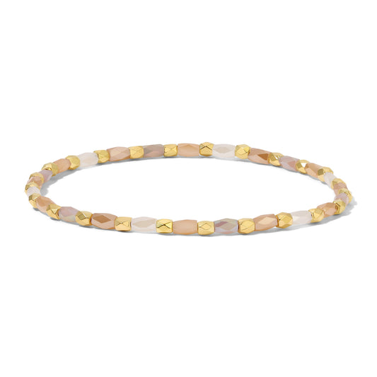 gold and pink beaded bracelet